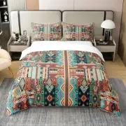 100% Cotton Southwestern Bedding Set King Bohemian Geometric Comforter Cover,...