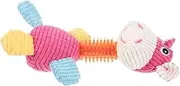 VERDANVERSE Cute Cartoon Dog Plush Chew Toy for Puppies Interactive Molar Toy for Care Safe Soft Stuffed Pet Plush for Teething for Playtime and Anxiety Relief