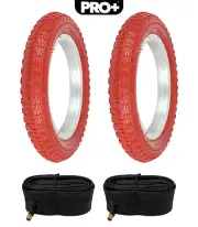 PRO+ BICYCLE TIRES 12-1/2 x 2-1/4 RED P-104A COMP III TREAD W/ TUBES