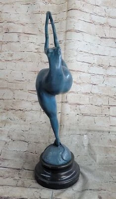 Curvaceous Nude Abstract Lady Bronze Sculpture Signed Milo Statue Figurine Gift