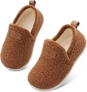 [Lefflow] Toddler Slippers Boys Girls House Shoes Slip on Baby Sock Shoes Lightweight Outdoor Walking Shoes