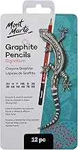 Mont Marte Graphite Pencils Signature 12pc, Perfect for technical drawing, writing and sketching.