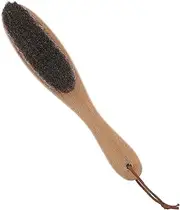 Abaodam Soft Horsehair Garment Brush Horse Grooming Brush Lint Remover Wooden Handle