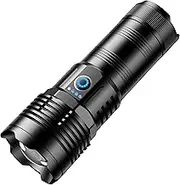 Skylla LED Rechargeable Flashlight - 40000 Lumen Super Bright Torch, High Powered Handheld Tactical Light, Waterproof for Emergency Camping Gift