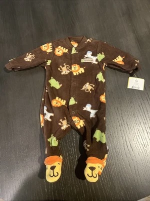 Carters Just One Year I’m In Charge Jungle Animal One Piece Size NB NWT