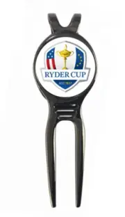 Ryder Cup Golf Ball Marker + Black Gunmetal Divot Tool
