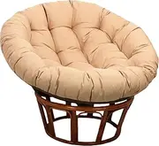 Lazy Chair Recliner Round Cushion Leisure Recliner Rocking Chair, Papasan seat Cushion Extra Large Round Swing Chair Cushion，Hanging Egg Chair Cushion (Color : Khaki, Size : 130x130cm)