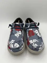 Ariat Hilo Western Aloha Shoes Mens Sz 9 Red White Blue Pareau Print Slip On New