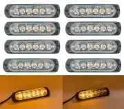 8 x amber/yellow hazard emergency strobe LED lights flashing recovery truck van
