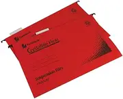 Rexel Crystalfile Flexifile Foolscap Suspension File - Manila Cardboard - V-Base - Red (Pack of 50)