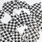 Teardrop Sequin 1.5" Black White Houndstooth Pattern Opaque