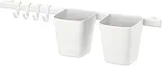 [IKEA] SUNNERSTA - Rail with 4 Hooks and 2 containers, [White],Length: 60 cm