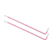 2pcs L-Handle Ball End Hex Key 2mm Metric L-Shape Wrench S2 Hand Tools, Pink