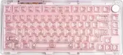 KiiBoom Phantom 81 75% Transparent Mechanical Gaming Keyboard, Hot Swappable Custom Gasket Keyboard with RGB Backlit, Clear Keycap, Rechargeable Battery, Triple Mode for Win/Mac (Phantom81 V2 Pink)