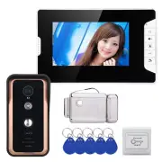 7inch Wired Video Door Phone Video Intercom Doorbell System+Electronic Door Lock