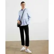 New Ted Baker OLLWEN Stripe Cotton Shirt Blue Size 2