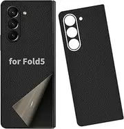 [SUKIDIOVQ] for Samsung Galaxy Z Fold 5 Phone Sticker Skin Wrap Leather Strip 3M Ultra Thin Slim Ultralight Decal Glass Protector Film Protective for Back Camera Black