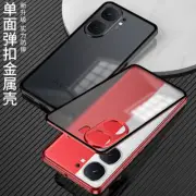 For vivo iQOO Neo9s Pro, Luxury Metal Bumper Magnetic Back Glass Cover Case