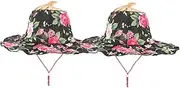 [ROMISBABA] 2pcs Women's Casual Sun Hat Folding Beach Hat Wide Brim Sunshade for Outdoor