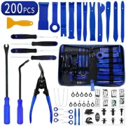 200 PCS Plastic Panel Fastener Trim Tool Auto Removal Kit Set W/ Carry Case Blue