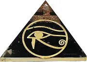 Large Orgone Pyramid | Black Tourmaline Pyramid Crystal | Eye of Horus Orgonite Pyramid | Organ Pyramids Positive Energy Healing