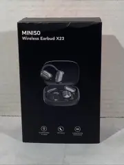 Miniso X23 Black Wireless Ear Buds With Case & Charging Cord HGT-14