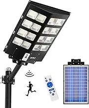 JAYNLT 3000W Solar Street Light, 6500K 300000LM Dusk to Dawn Solar Flood Lights,IP67 Waterproof Solar Security Light with Motion Sensor for Yard, Garage, Parking Lot