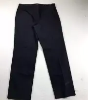 Talbots Pants Womens 12 Black Flat Front Slimming Straight Leg Pull On NWT *