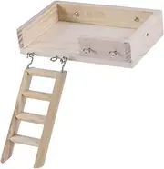 Happyyami 2Pcs Wooden Hamster Set Crawling Ladder Platform for Small Pets Durable Safe Design for Hamster Fun Easy Installation for Playtime Activities