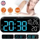 Digital Alarm Clock Bedside LED Clock Bedroom Alarm Clock w/Temperature Display