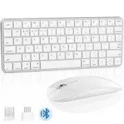 Wireless Keyboard and Mouse for Mac 5 in 1 Aluminum Keyboards Bluetooth Recha...
