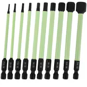 10Pieces 1/4inch Hex Head Allen Wrench Drill Bit Set S2 Alloy Steel Magnetic Tip