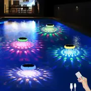 Solar Floating Pool Lights, 2600mAh USB Rechargeable Pool Lights,Float w/ Remote