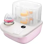 Portable Baby Bottle Sterilizer Milk Warmer Steam Sterilization Food Heater Travel-Friendly UV Sterilizer Compact Convenient Baby Gear Essential (Pink)