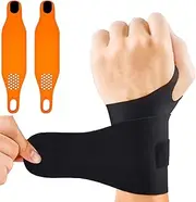 2Pcs Wrist Support Brace, Wrist Support for Carpal Tunnel Pain Relief, Wrist Brace, Ultra-Thin Elastic for Tear, Wrist Wraps Repetitive Wrist Use Injury, Fits Both Wrists (Black)