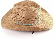 [SLEDEZ] Men's Summer Straw Hat Bohemian Style Casual Outdoor Large Brimmed Straw Hat