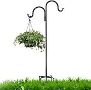 Shepherds Hook for Bird Feeder - 51.1in Metal Bird House Pole | Heavy Duty Light Pole Outdoor Plant Hangers Sable Bird Feeding Station for Garden Flower Basket Lantern Bird Nests