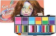 Face Paint Kit - Kids Face Painting Kit | Facepaints Set | 12 Color Water Based Face Painting Kit | Face Paint Kit Costume Makeup Palette | Makeup Palette Art Painting For Halloween, Cosplay, Parties