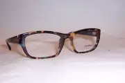 NEW PRADA EYEGLASSES VPR 18O 18OV NAG1O1 HAVANA SPOTTED BLUE 52mm RX AUTHENTIC