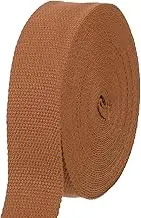 uxcell Cotton Webbing 1.5 Inch 11 Yard Polyester Cotton Weave Webbing Strap Twill Tape Ribbon for Arts and Crafts Webbing Tote Bag Handles Cloth Belt Making Outdoor Supplies, Brown