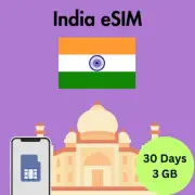India Prepaid Travel eSIM Card 3GB Data 4G Lte 30 Days