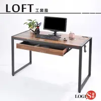 在飛比找momo購物網優惠-【LOGIS】木紋鋼鐵極簡時尚工業風工作桌