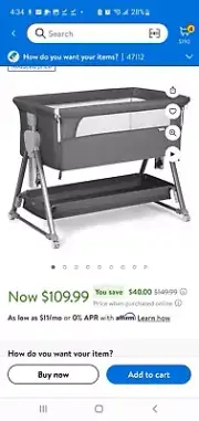 Cowiewie Baby Bassinet, Beside Sleeper for Baby Easy Folding Bedside Bassinet