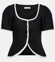 [Faithfull] Faithfull Emma linen top AU 12 black