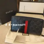 現貨+免運 GUCCI 古馳 PVC 壓紋皮革拼綠紅綠ㄇ字拉鍊長夾 皮夾 408831 現貨實拍