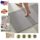 Elegant Light Grey Chenille Bath Mat - Super Absorbent and Quick Dry 24"x36"