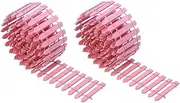 BESPORTBLE 5cm High Pink Wooden Mini Fence 1m Long Landscape Fence for Fairy Garden 2 Pack