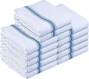 Utopia Towels Kitchen Towels (12 Pack) - Dish Towels, Machine Washable Cotton White Kitchen Dishcloths, Bar Towels & Tea Towels (Blue)