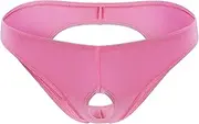 [Generic] Illimitable Man Fashion Casual Sexy Thong Underwear T Pants Ice Silk Valentines Men Gift Set (Pink #1, One Size)