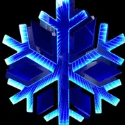 Infinity LED Mirror Light Hanging Snowflake Large Blue 60cm